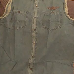 Sleeveless jean jacket